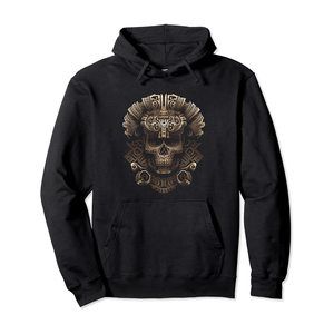 Mexican Mictlantecuhtli Aztec God Of Death Skull Pullover Hoodie